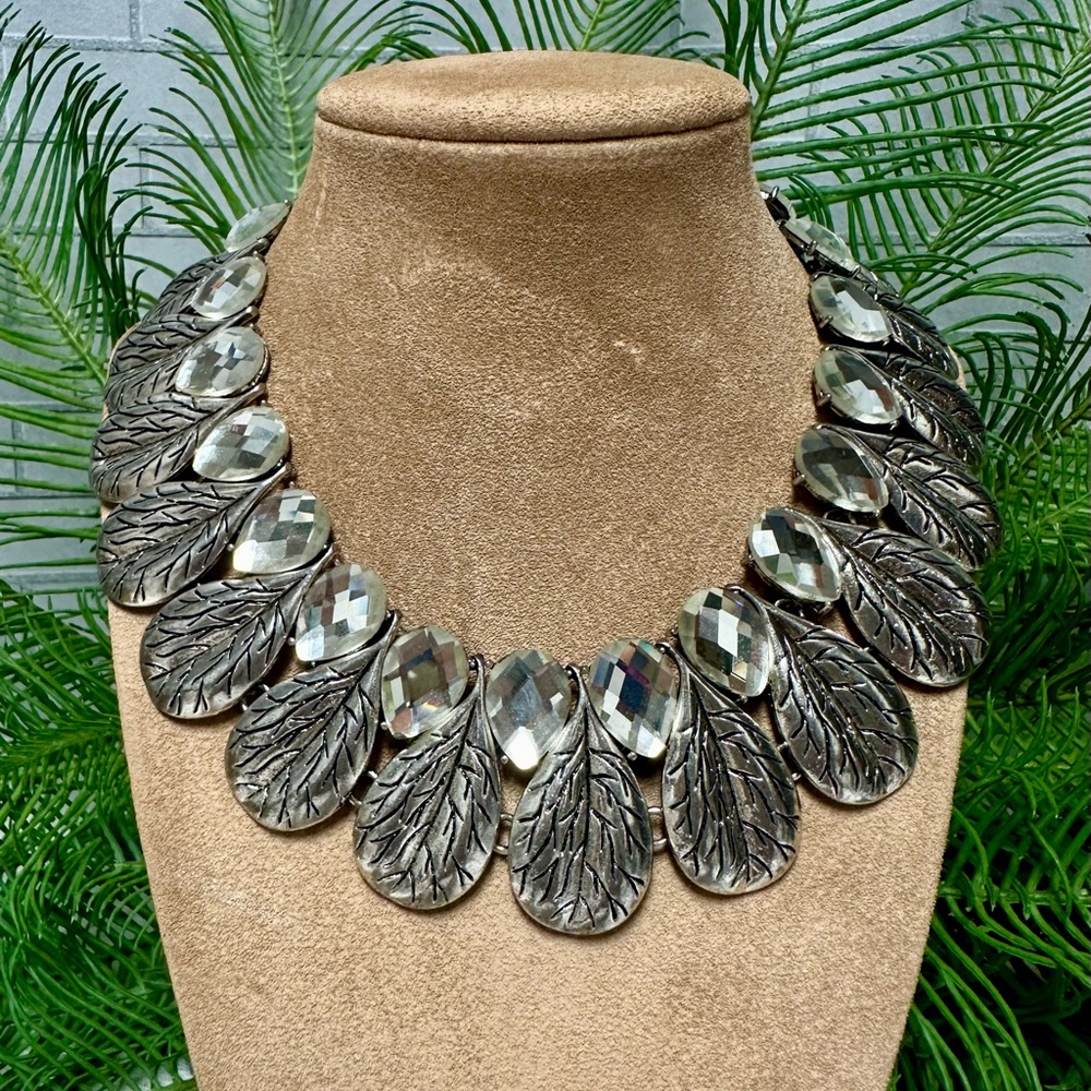 Silver Statement Necklace Set - image 2